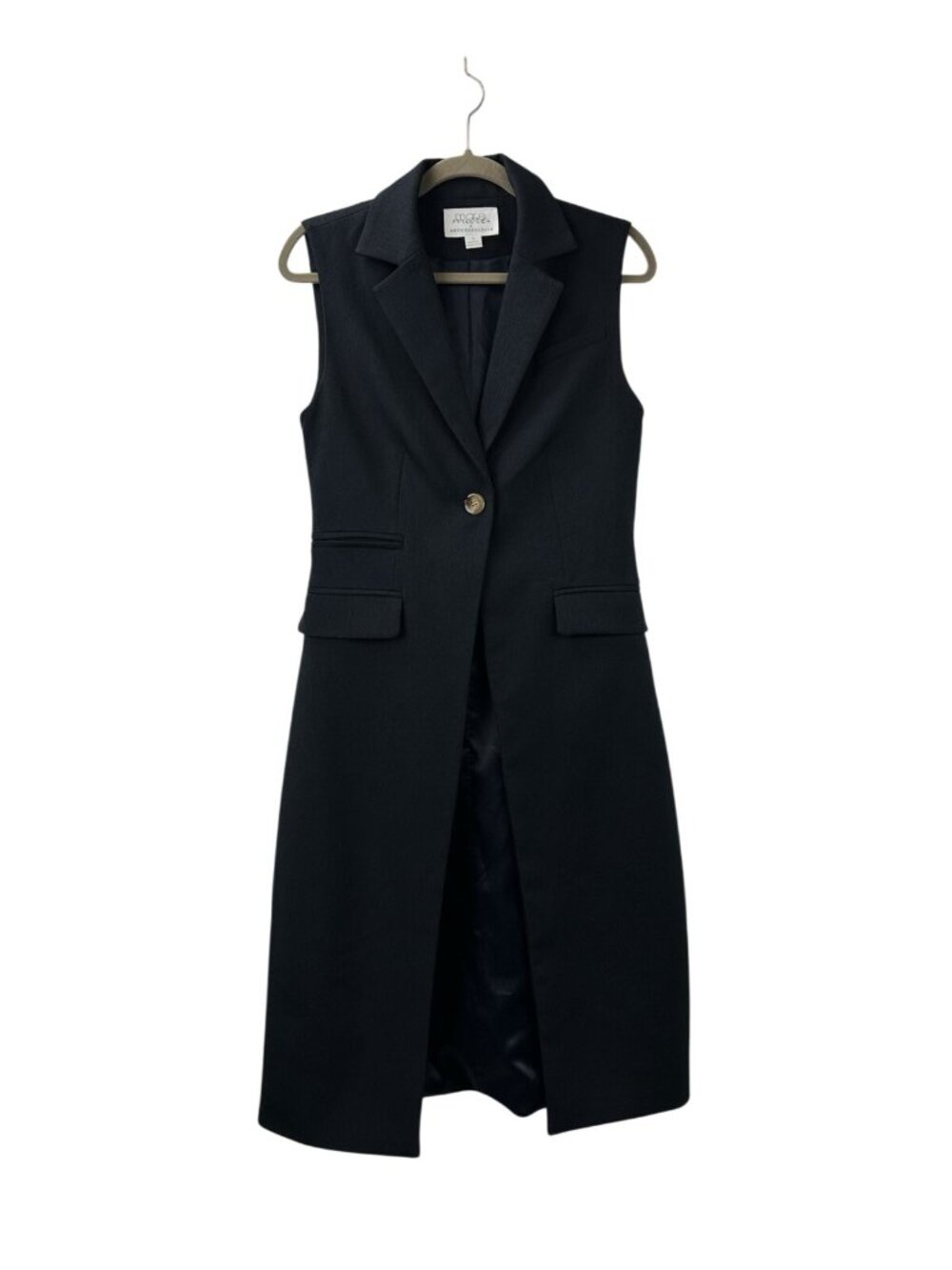 MARE MARE X ANTHROPOLOGIE Women’s Small Navy/Marin Long-line Button Dressy Vest - Picture 11 of 16